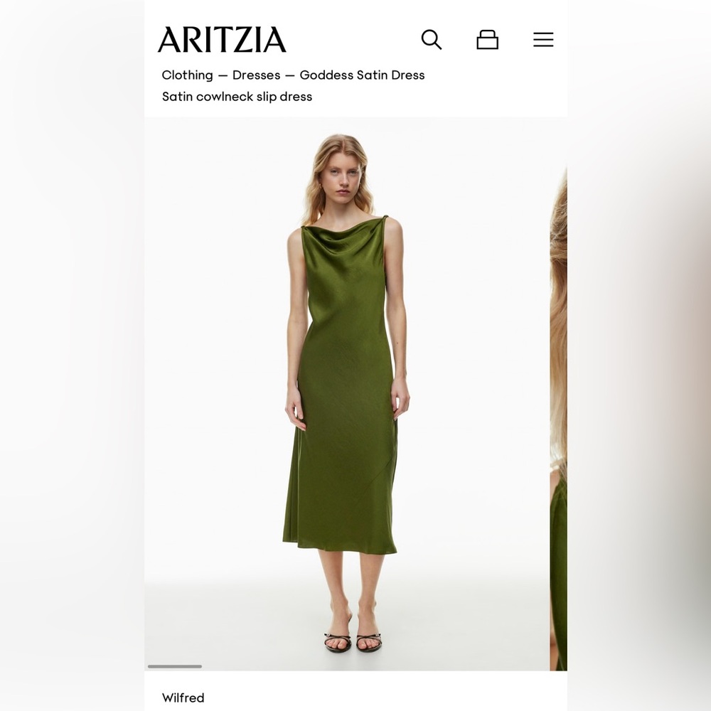 Size medium satin dress from Aritzia